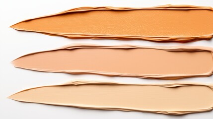 Obraz premium Creamy makeup swatches in warm tones for beauty product showcase