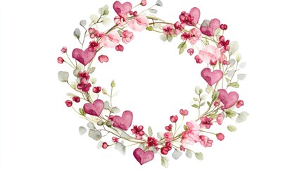 Obraz premium A beautiful arrangement of pink flowers and leaves on a clean white background