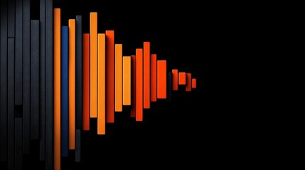 Obraz premium Abstract Orange and Gray Lines: Dynamic, abstract composition featuring vibrant orange and gray lines converging in perspective, creating a sense of movement and energy against a dark background.