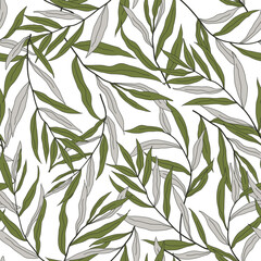  Tropical seamless pattern with palm leaves in the background. Echoic tropical garden vector network for holiday invitations, greetings and fashion design.