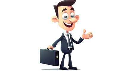 A man in a suit holding a briefcase and smiling