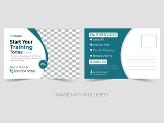 GYM Postcard design Vactor template