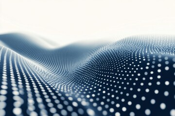 Artistic representation of ocean waves with blue tones and dot patterns on textured background