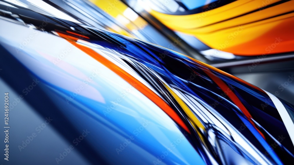 Poster abstract colorful curved lines in dynamic motion with bright shades