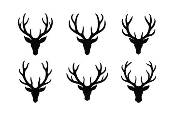 set of antler silhouette
