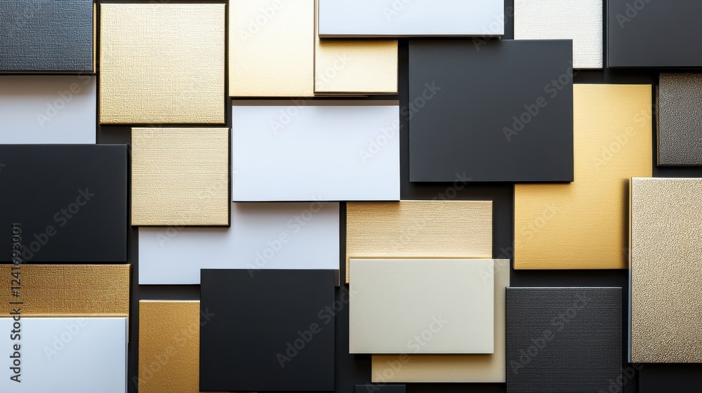 Poster Abstract Design with Geometric Shapes in Modern Color Palette