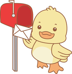 Cute Duck vector icon. Funny baby Duck animal series stock illustration. life of fluffy Duck designs.
