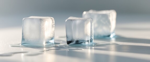 Melting Ice Cubes in Soft Diffused Light.