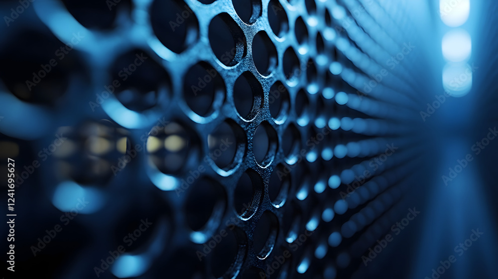 Wall mural metal mesh texture with abstract pattern