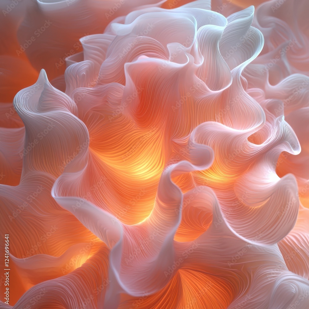 Poster vibrant abstract waves digital art modern design dynamic environment close-up view fluid concepts fo