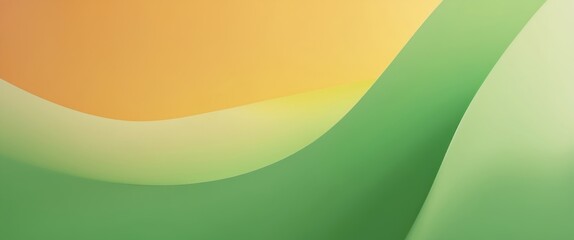 Vibrant and harmonious abstract composition with an orange and green gradient background