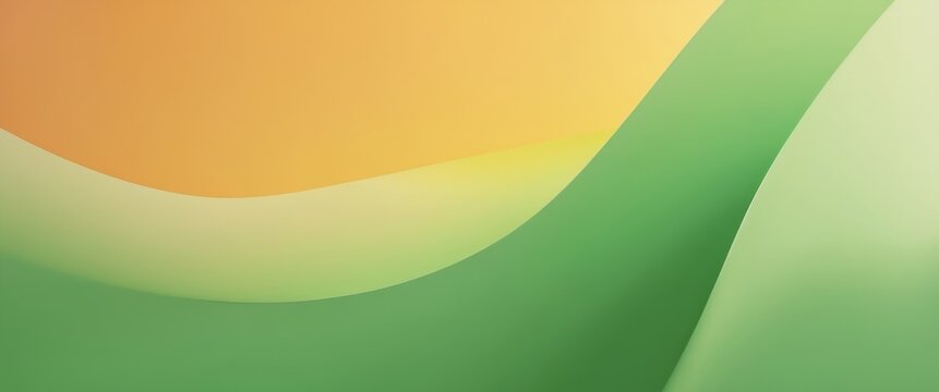 Vibrant and harmonious abstract composition with an orange and green gradient background