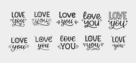 Romantic Handwritten Love You Typography | Valentine’s Day Calligraphy Design