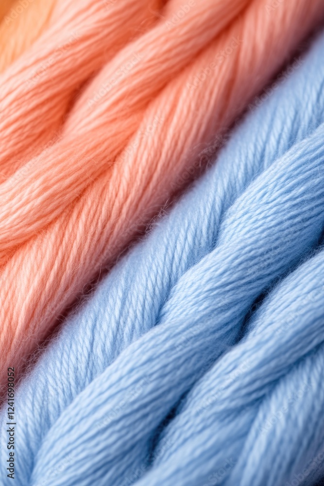 Poster macro shot of threads interwoven in colorful piece of fabric highlighting intricate textures under s