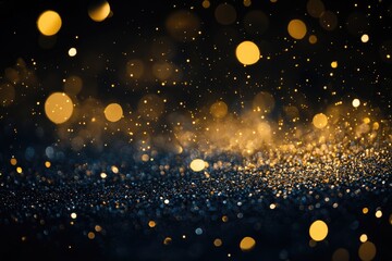 A dark background with golden lights, perfect for representing luxury or sophistication