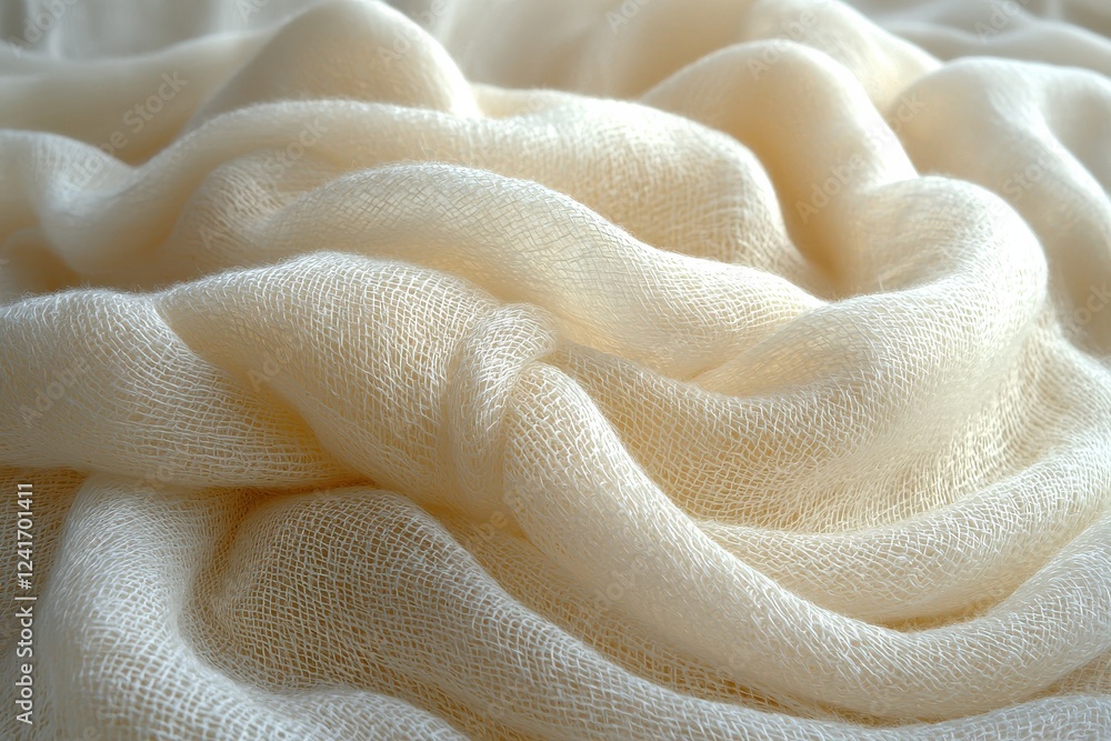 Poster elegant white fabric draping studio setting textile soft environment close-up view design inspiratio
