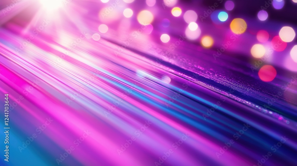 Poster colorful abstract light patterns with bokeh effect in background