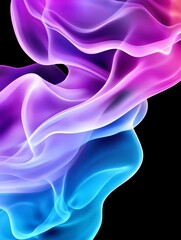 Fototapeta premium Abstract Colorful Smoke Design - Vibrant swirls of blue, purple, and pink smoke create a dynamic and colorful abstract image. Ideal for backgrounds or design elements.