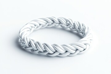 Fototapeta premium White bracelet isolated on white background