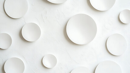 A white background with a large number of white circles scattered throughout