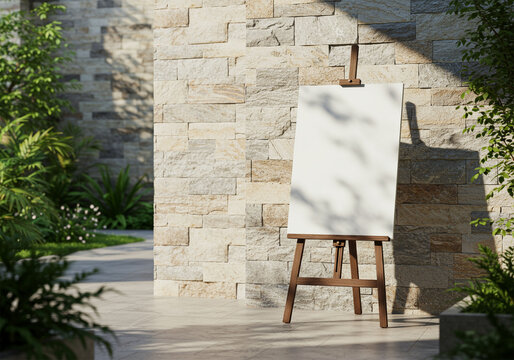 Blank white board mockup for welcome sign or seating chart, ideal for outdoor events. Greeting template with clipping path.