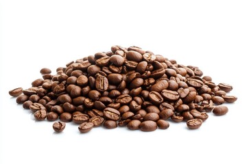 Obraz premium Pile coffee beans isolated on white background