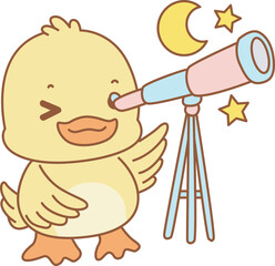 Cute Duck vector icon. Funny baby Duck animal series stock illustration. life of fluffy Duck designs.