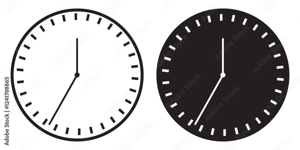 Aufkleber clock icon vector isolated on white background. time icon vector. clock vector icon.
