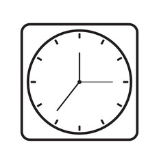 Wall clock. Simple wall clock. Classic design wall clock. Analog clock. time icon. Vector illustration.