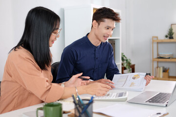 Office workers are checking the completeness of the work.