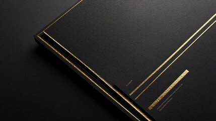 Black Gold textured paper design, elegant lines, dark background, mockup for luxury branding