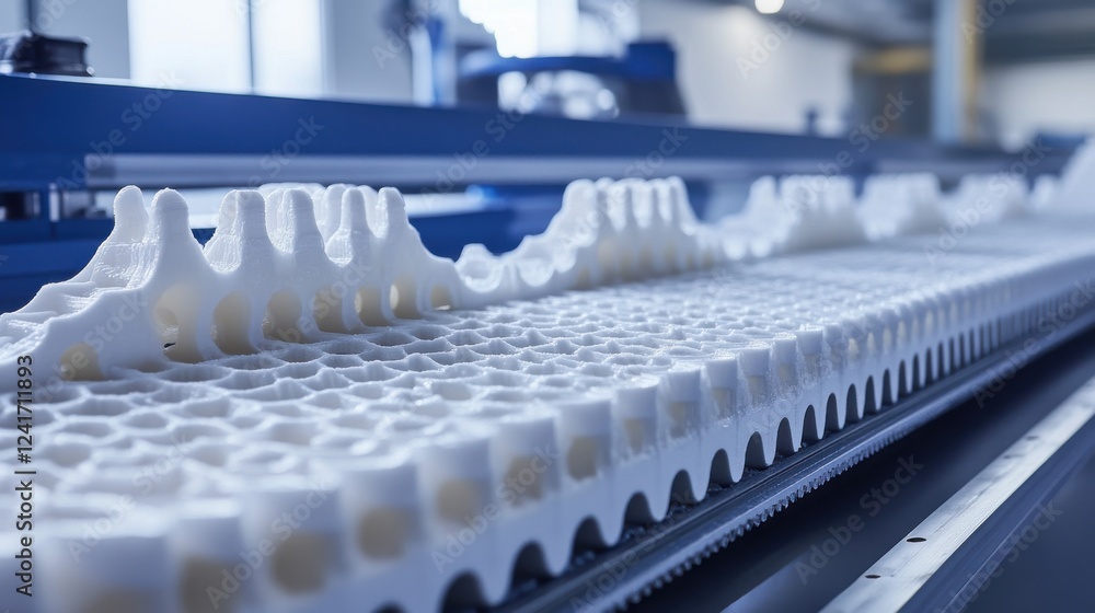 Aufkleber detailed view of advanced foam production process in factory setting