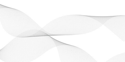 Abstract wavy grey stream element for design on transparent background isolated. Wavy white and grey lines background.	
