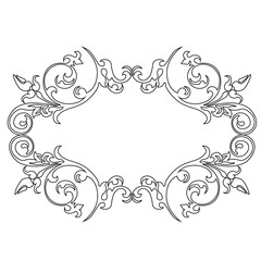 Floral Design A classic black and white floral design element featuring elegant, curved leaves and intricate detailing. Ornamental Perfect for use in decorative borders, logos