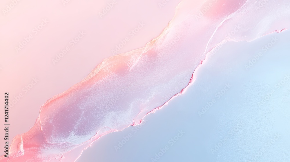 Poster surreal flat lay of experimental pigments forming abstract patterns on textured surface