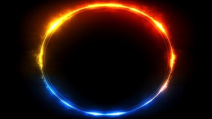 Fiery ring, dark background, energy, design