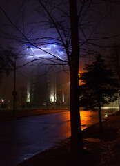 night street in the fog