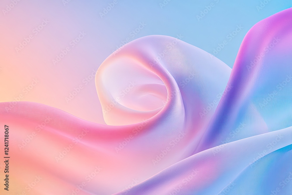 Aufkleber vibrant close-up of fabric patterns forming spiral shape illuminated by colorful gradient lighting f