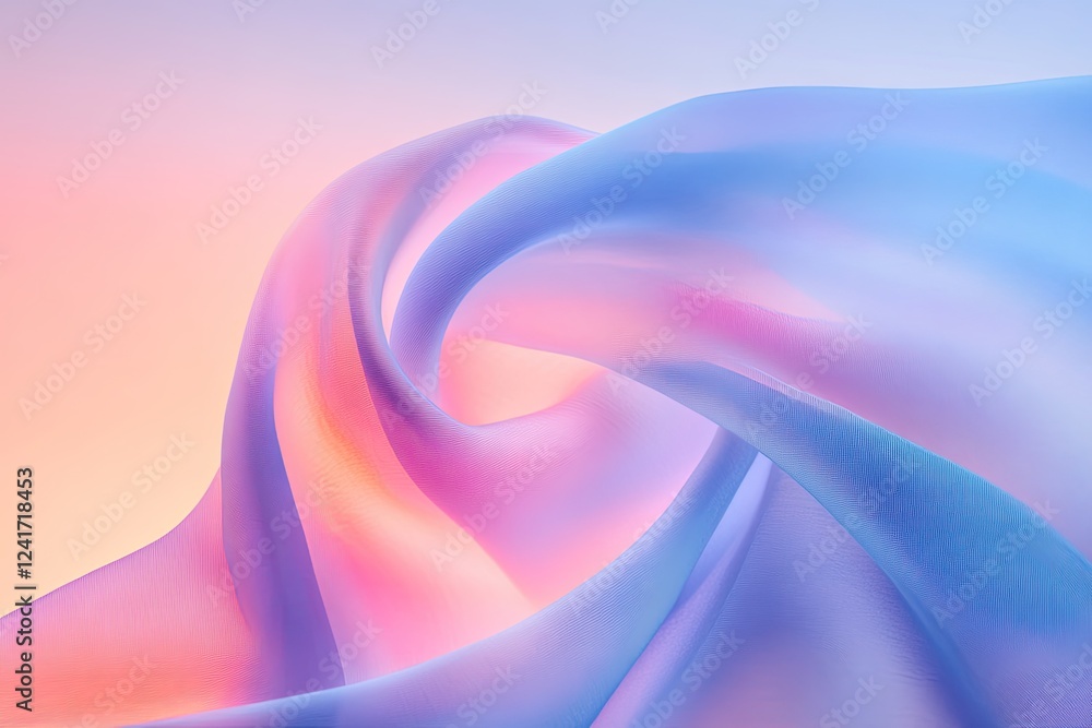 Aufkleber vibrant close-up of fabric patterns forming spiral shape illuminated by colorful gradient lighting f