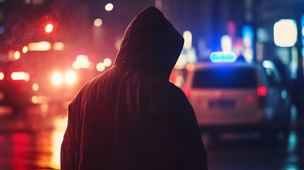 Undercover Police in Urban Crime Scene at Night