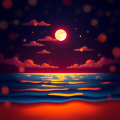 sunset over the sea