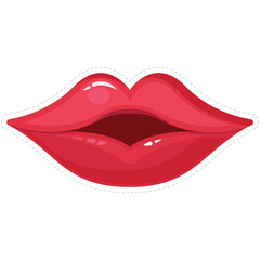 illustration of red lips kissing