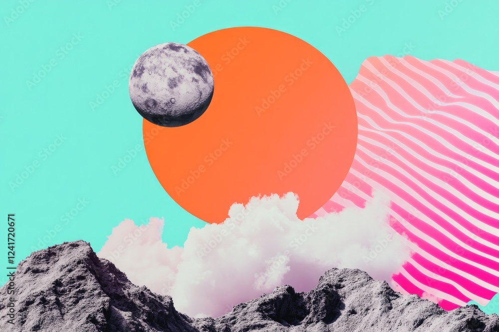 Poster vibrant poster-style design featuring acid graphics including bold swirling patterns and neon colors