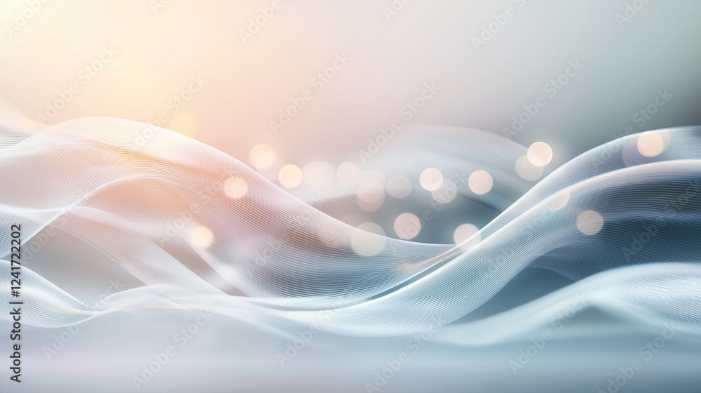 Poster dynamic abstract bokeh lights with soft ethereal glow