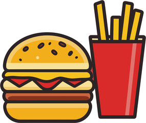 burger and french fries