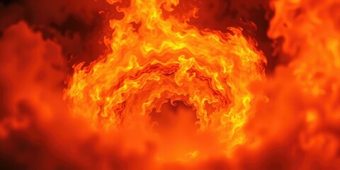 Obraz premium Flames engulfed in a vortex of orange and yellow hues, fiery chaos, flames dancing, heat haze