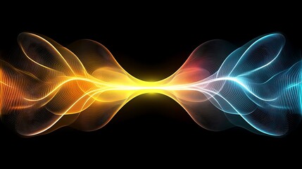 Abstract Glowing Waves Energy Flow Design