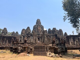 Obraz premium Ancient Temples of Angkor Wat at Sunrise, Cambodia