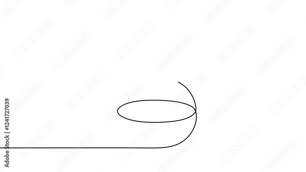 Poster single continuous line animation chemical science flask isolated on white background. scientific tec