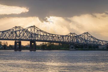 Fototapeta premium Natchez–Vidalia Bridge over the Mississippi River. Seen from Natchez Mississippi